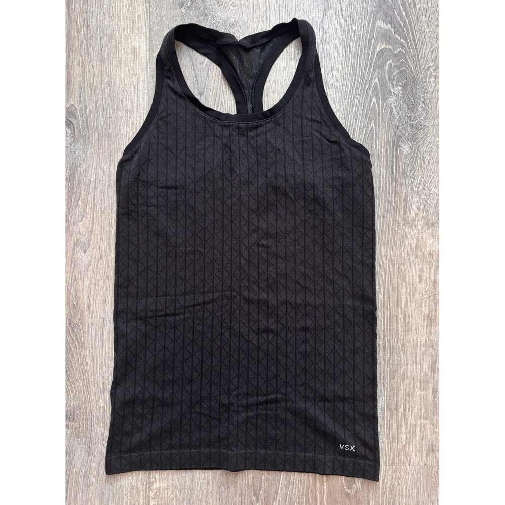 Victoria's Secret VSX Black Racerback Stretch Tank Top M Workout Athletic